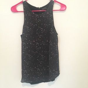 Club Monaco tank with purple $ white galaxy print